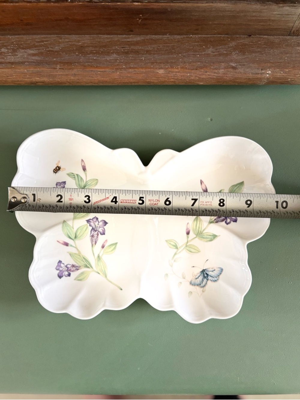 Lenox Butterfly Meadow Hors D’oeuvre Tray Butterfly Shape Porcelain Dish - Picture 9 of 10